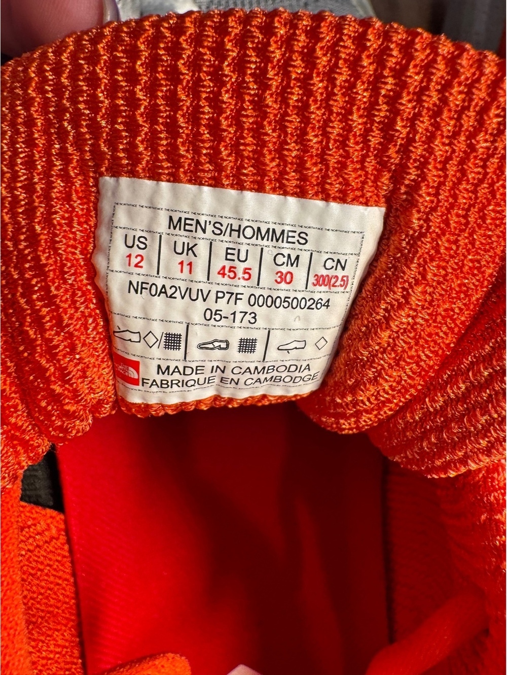 The North Face Ultra Cardiac II Men 12 Gray Orange Vibram Shoes New No Box - Picture 4 of 5